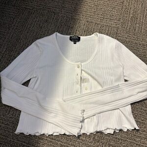 apc womens white frill cardigan